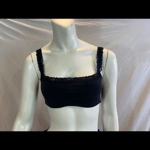 NEW Natoria Black Lace Trim Underwire Cami Bra 34B